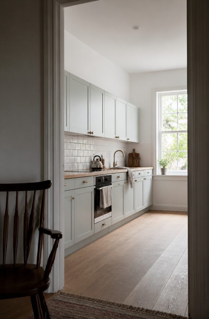 Empty space between kitchen cabinet tops and ceiling