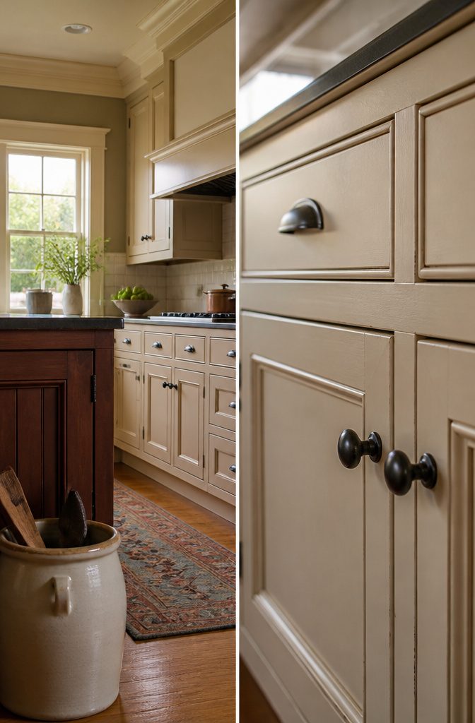 Inset cabinet doors and drawer fronts set within a visible face frame